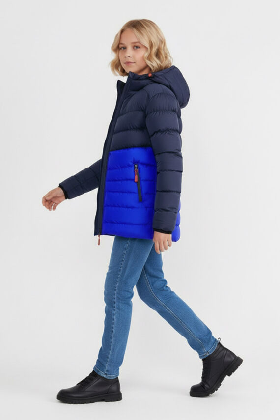 D1fference İçi Kürklü Cepli Kapüşonlu Jel Elyaflı Su ve Rügar Geçirmez Kız Çocuk Kışlık Mont - 33