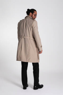 Regular Fit Kruvaze Kapama Kemerli Apoletli Uzun Trençkot - 5