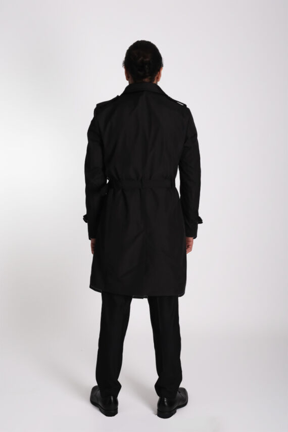 Regular Fit Kruvaze Kapama Kemerli Apoletli Uzun Trençkot - 17