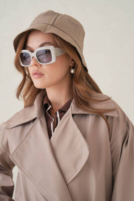 Su Geçirmez Kruvaze Yaka Sık Dokuma Kadın Trençkot - 5