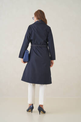 Su Geçirmez Kruvaze Yaka Sık Dokuma Kadın Trençkot - 28