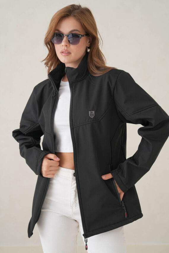 Su ve Rüzgar Geçirmez İçi Polarlı Kadın Softjel Mont - 1