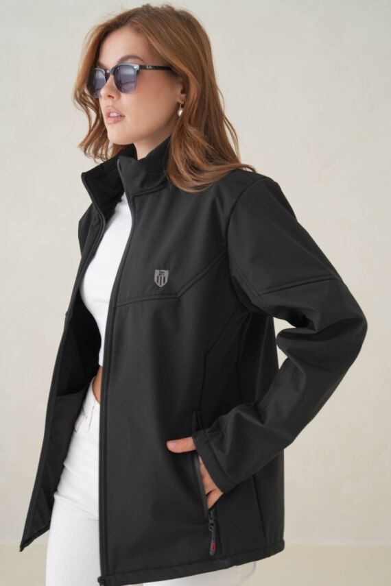 Su ve Rüzgar Geçirmez İçi Polarlı Kadın Softjel Mont - 4