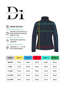 D1fference İçi Astarlı Cepli  Jel Elyaflı Su ve Rügar Geçirmez Kadın Softshell - 14